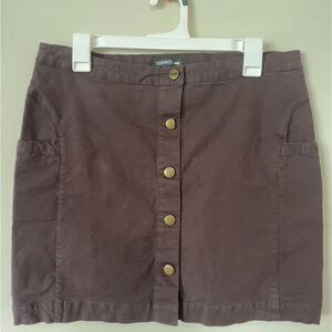 Toad&Co Brown Button-Front Mini Cargo Skirt